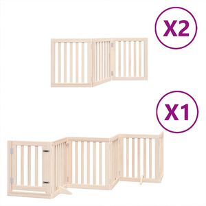 vidaXL Barri&egrave;re pour chien porte pliable 12 panneaux bois de peuplier