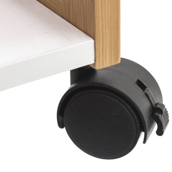 Excellent Houseware Chariot cuisine 51x30x80 cm Bambou Beige et blanc