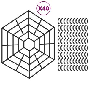 vidaXL Protection d'&eacute;tang 40 pcs Noir Polypropyl&egrave;ne
