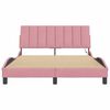 vidaXL Cadre de lit avec LED sans matelas Hanko rose 140x190cm velours