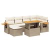 vidaXL Salon de jardin avec coussins 7 pcs beige r&eacute;sine tress&eacute;e