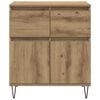 vidaXL Buffet Ch&ecirc;ne artisanal 60 x 35 x 70 cm Bois d'ing&eacute;nierie et fer