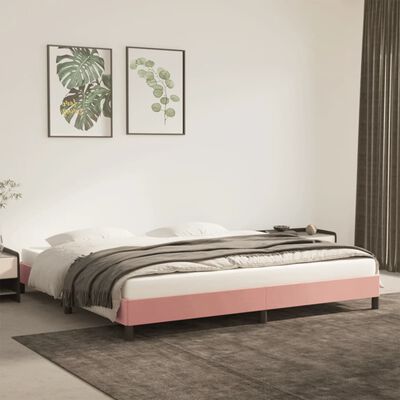 vidaXL Cadre de lit sans matelas rose 200x200 cm velours