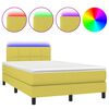 vidaXL Sommier &agrave; lattes de lit avec matelas LED Vert 120x200 cm Tissu