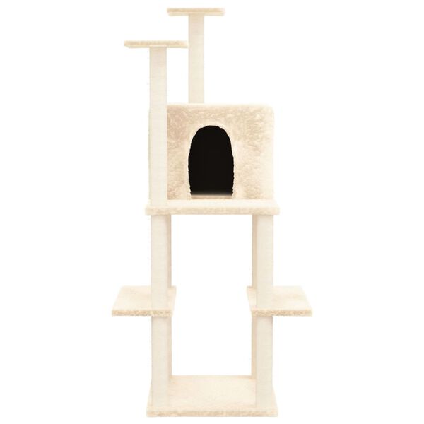 vidaXL Arbre à chat avec griffoirs en sisal Crème 144,5 cm