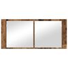 vidaXL Cabinet Miroir LED avec étagère Bois ancien 100 x 12 x 45 cm