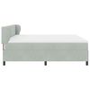 vidaXL Lit &agrave; ressorts avec matelas Gris clair 200 x 200 cm Velours