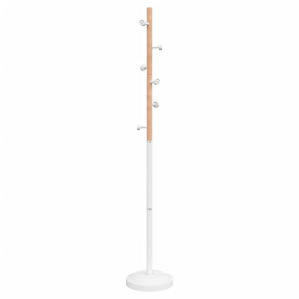 vidaXL Porte-manteau blanc 177 cm fer enduit de poudre