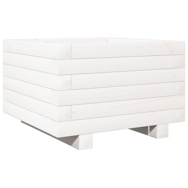 vidaXL Jardini&egrave;re blanc 40x40x26,5 cm bois de pin massif