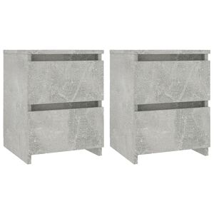vidaXL Tables de chevet 2 pcs Gris b&eacute;ton 30x30x40 cm Bois d&rsquo;ing&eacute;nierie