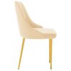 vidaXL Chaises &agrave; manger lot de 2 cr&egrave;me velours