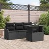 vidaXL Ensemble de canap&eacute; de jardin avec coussin 5 pcs Noir Poly rotin