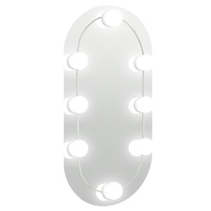 vidaXL Miroir avec &eacute;clairage LED 40x20 cm Verre Ovale