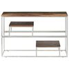 vidaXL Table console argenté inox et bois de récupération massif