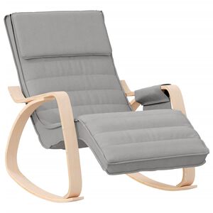 vidaXL Chaise &agrave; bascule Gris clair Tissu