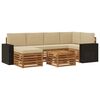 vidaXL Ensemble de canap&eacute;s d'ext&eacute;rieur 7 pc Naturel et Beige Polyester