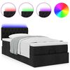 vidaXL Cadre de lit ottoman avec matelas noir 90x190 cm tissu