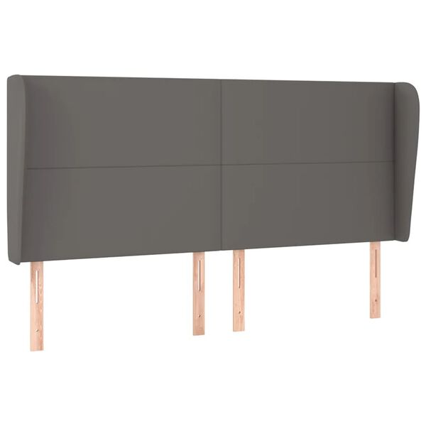 vidaXL T&ecirc;te de lit avec oreilles Gris 163x23x118/128 cm Similicuir