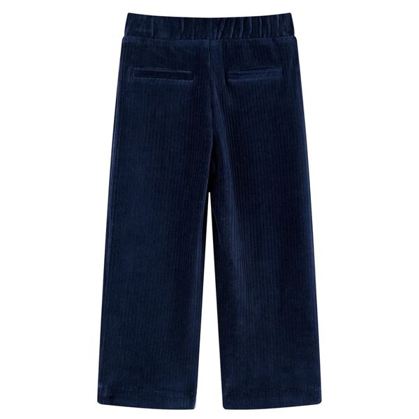 Pantalons pour enfants velours c&ocirc;tel&eacute; bleu marine 140