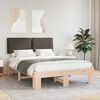 vidaXL Cadre de lit avec t&ecirc;te de lit rembourr&eacute;e Taupe 140 x 190 cm