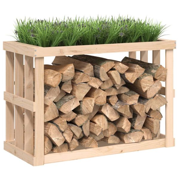 vidaXL Porte-b&ucirc;ches d&rsquo;ext&eacute;rieur 108x52x74 cm Bois massif de pin