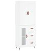 vidaXL Buffet haut Blanc 69,5x34x180 cm Bois d'ing&eacute;nierie