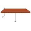 vidaXL Auvent manuel r&eacute;tractable avec LED 450x350 cm Orange et marron