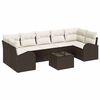 vidaXL Ensemble de canap&eacute; de jardin 8 pc Marron polyrotin