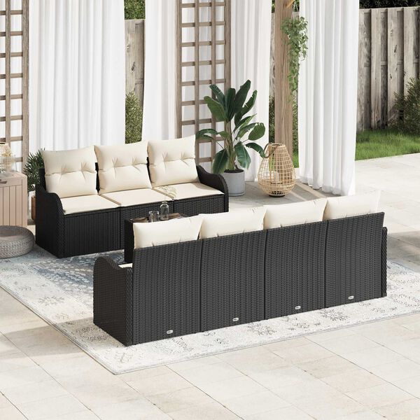 vidaXL Ensemble de canap&eacute; de jardin Noir 55 x 55 x 37 cm polyrotin