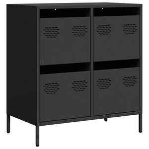 vidaXL Buffet noir 68x39x73,5 cm acier lamin&eacute; &agrave; froid