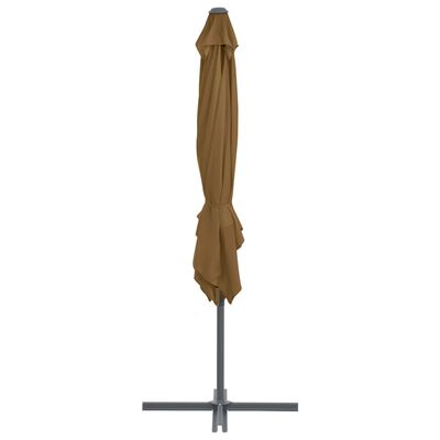 vidaXL Parasol de jardin avec base portable taupe