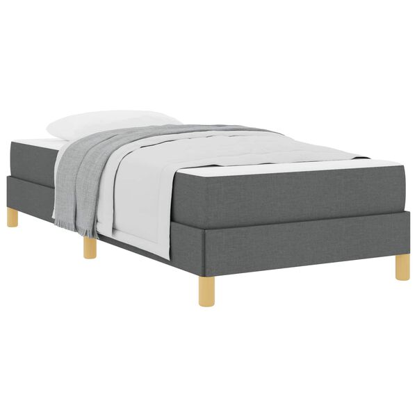 vidaXL Lit &agrave; ressorts avec matelas Gris fonc&eacute; 80 x 200 cm tissu