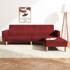 vidaXL Canap&eacute;-lit &agrave; 2 places avec repose-pied Rouge bordeaux Tissu