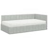 vidaXL Cadre de lit d'angle avec matelas 2 pcs Gris clair Velours