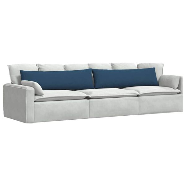 vidaXL Coussins de canap&eacute; 2 pcs Bleu 145 x 40 cm tissu