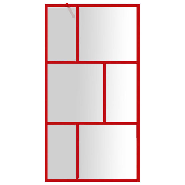vidaXL Paroi de douche avec verre ESG transparent rouge 115x195 cm