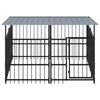 vidaXL Chenil d'ext&eacute;rieur avec toit pour chiens Acier 3,75 m&sup2;