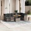 vidaXL Salon de jardin 9 pcs avec coussins gris r&eacute;sine tress&eacute;e