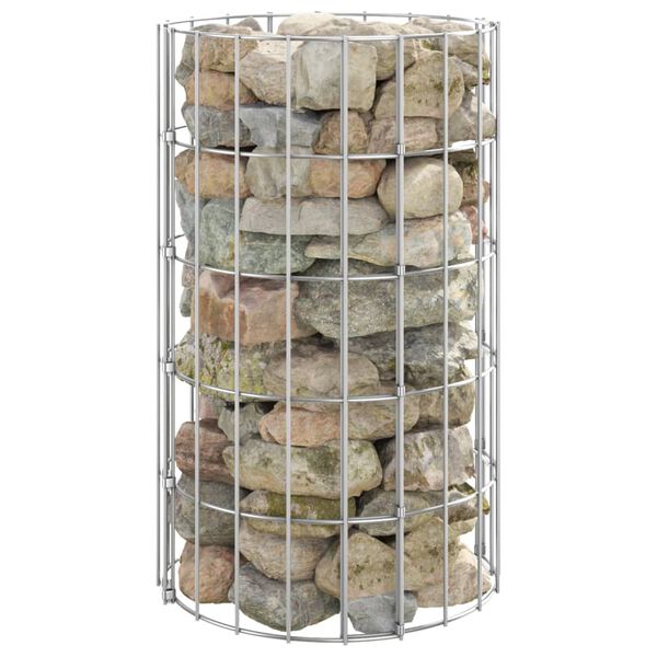 vidaXL Poteau &agrave; gabion circulaire Acier galvanis&eacute; &Oslash;30x50 cm