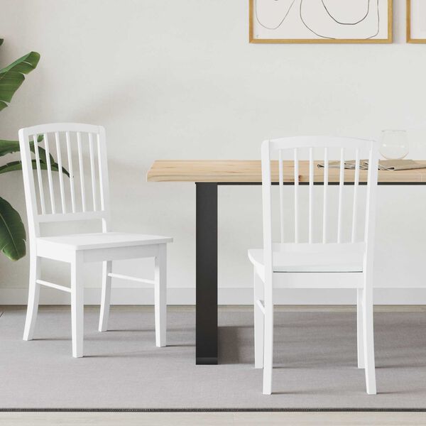 vidaXL Chaises de salle &agrave; manger 2 pcs Blanc 50 x 52,5 x 91 cm