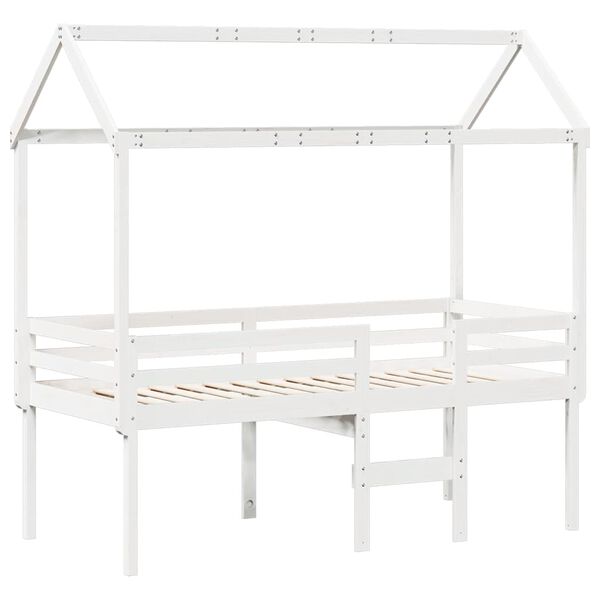 vidaXL Lit haut sans matelas blanc 90x200 cm bois de pin massif
