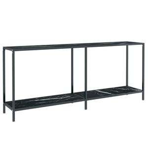 vidaXL Table console Noir 180x35x75,5 cm Verre tremp&eacute;