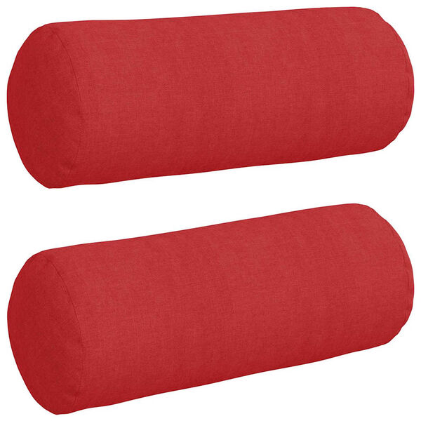 vidaXL Coussins d'accent 2 pcs Rouge Ø 15 x 40 cm tissu