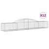 vidaXL Paniers à gabions arqués 12 pcs 300x50x40/60 cm fer galvanisé
