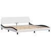 vidaXL Lit avec matelas Zadar blanc et noir 200x200 cm similicuir