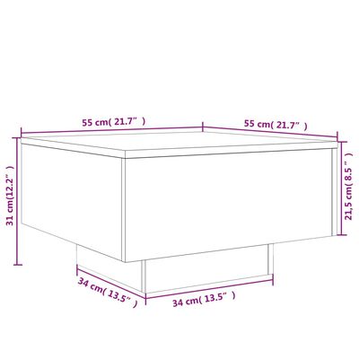 vidaXL Table basse blanc 55x55x31 cm bois d'ingénierie