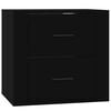 vidaXL Table de chevet murale Noir 50x36x47 cm