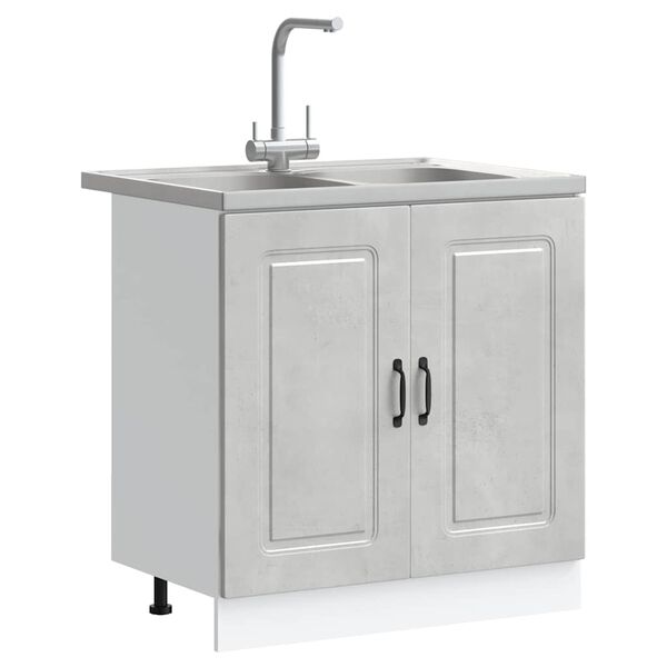 vidaXL Armoire de cuisine Kalmar Gris b&eacute;ton 80 x 46 x 81,5 cm
