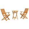 vidaXL Ensemble bistro pliant 3 pc Marron Bois d'Acacia Massif