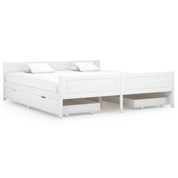vidaXL Cadre de lit sans matelas blanc bois massif de pin 180x200 cm